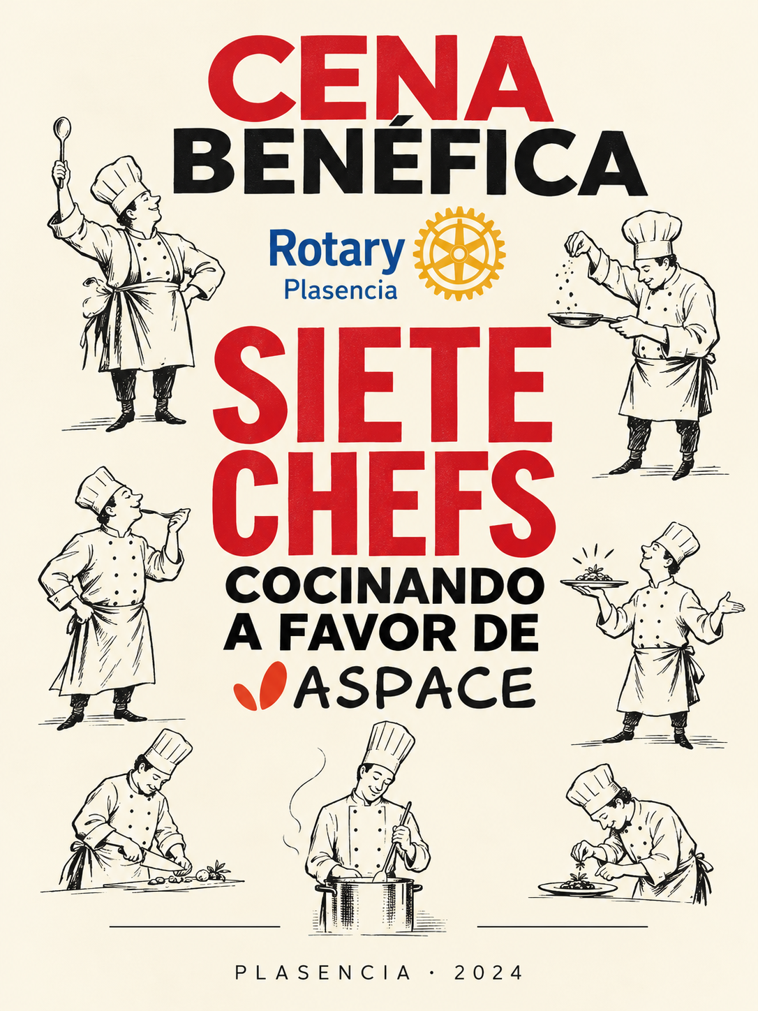 Cartel de la 2.ª edición de 7 Chefs, 2024 · reconstrucción gráfica